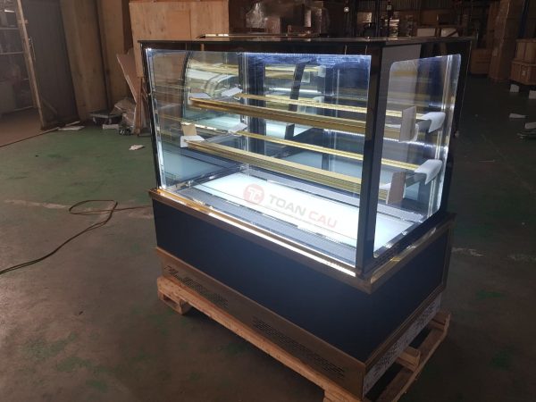 Tủ bánh kem 3 tầng kính vuông 1m2 sấy kính 2 mặt 2 Tu banh vuong 3 tang 1