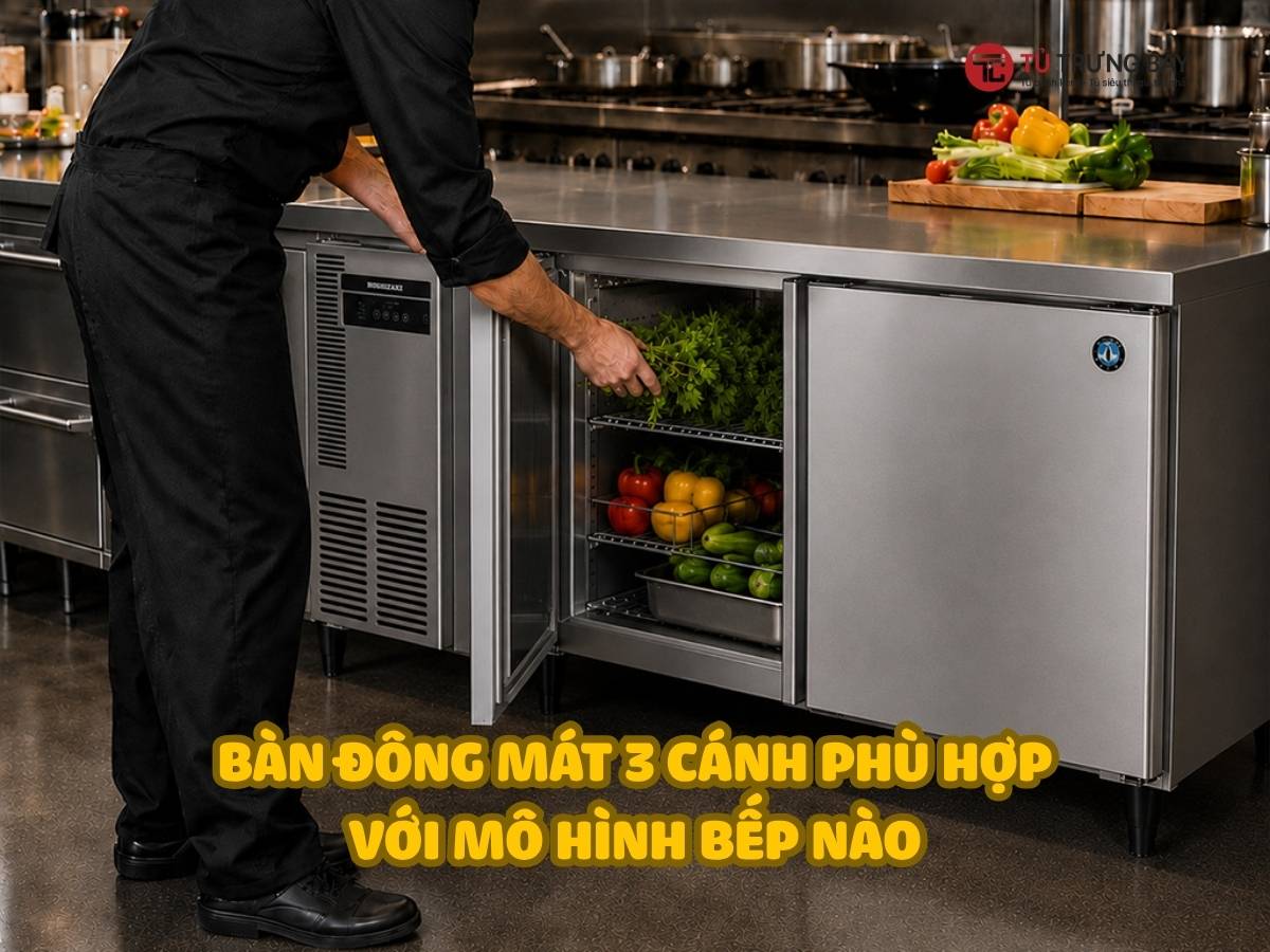 Bàn đông mát 3 cánh phù hợp với mô hình bếp nào