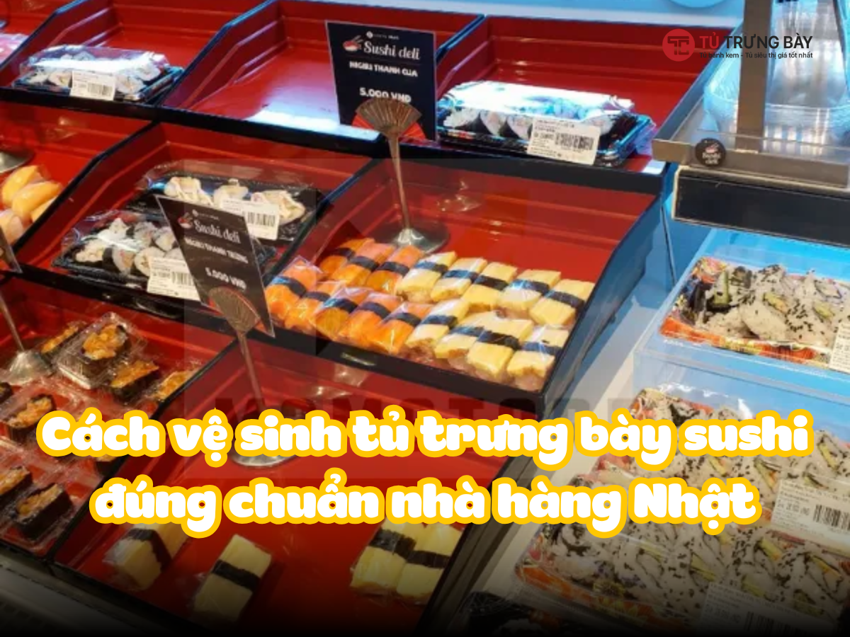 Cách vệ sinh tủ trưng bày sushi đúng chuẩn