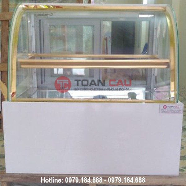 Tủ bánh kem kính cong mini để bàn cho quán cafe